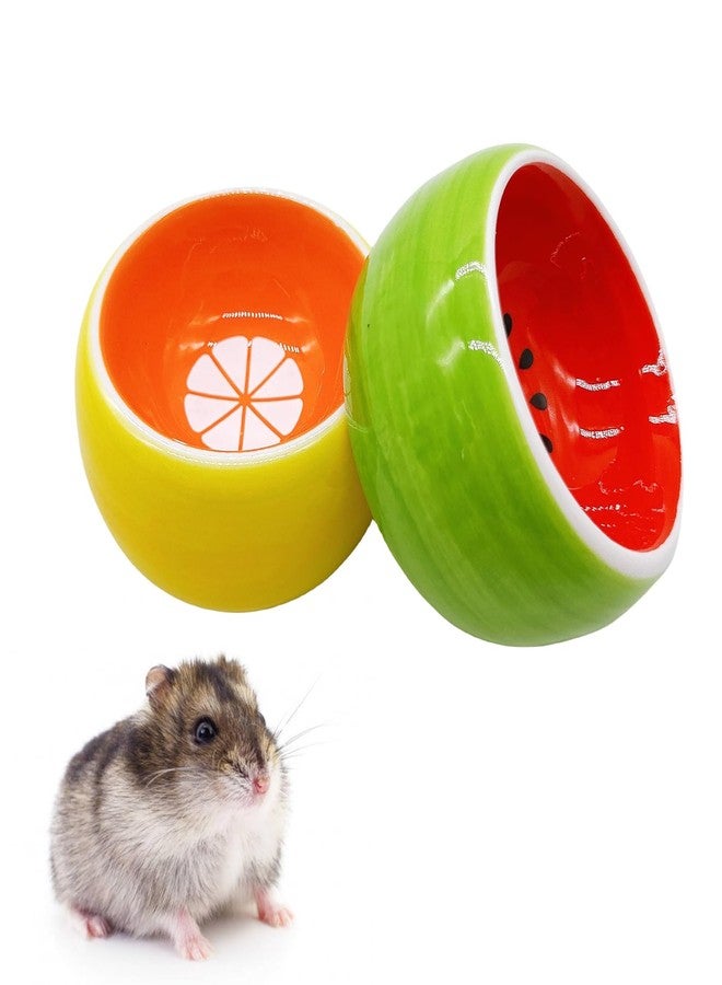 هامليدي وعاء هامستر هاميليدي، وعاء سيراميك لإطعام الحيوانات الأليفة بالماء والطعام، مناسب لخنزير غينيا والجرذ والفأر والشنشيلة والقنفذ والسنجاب الطائر (قطعتان) - Image 1